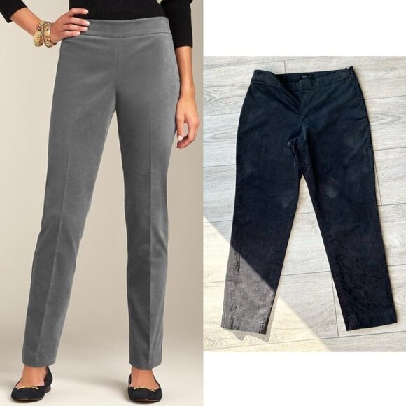 Talbots Black  Curvy Slim Fit Velveteen Pants - Picture 1 of 13
